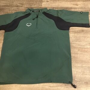 EvoShield Green Performance Short Sleeve Shirt Youth Medium Baseball 1/4 Zip